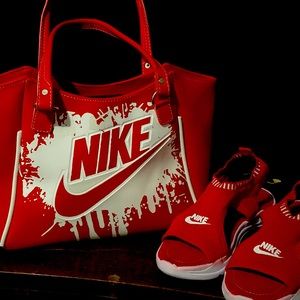 Nike Bag and sandals size 8